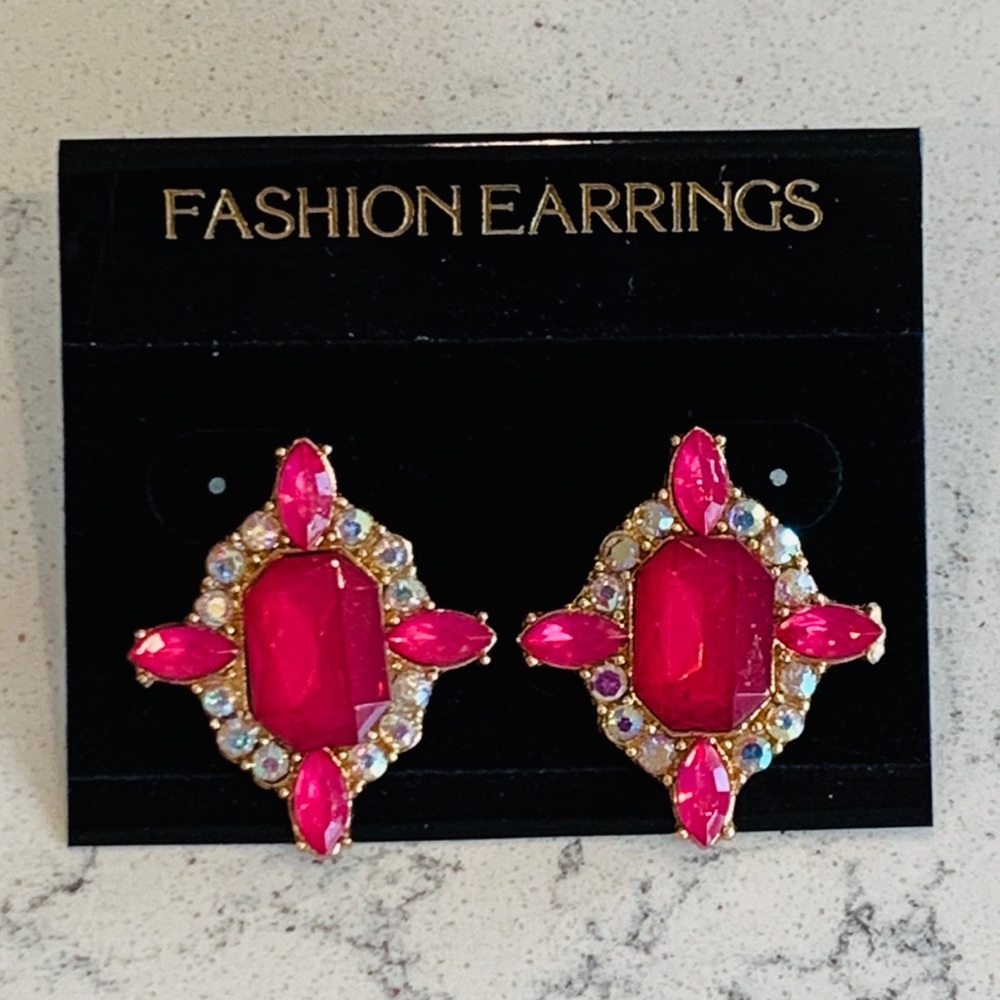 Pink Crystal Earrings